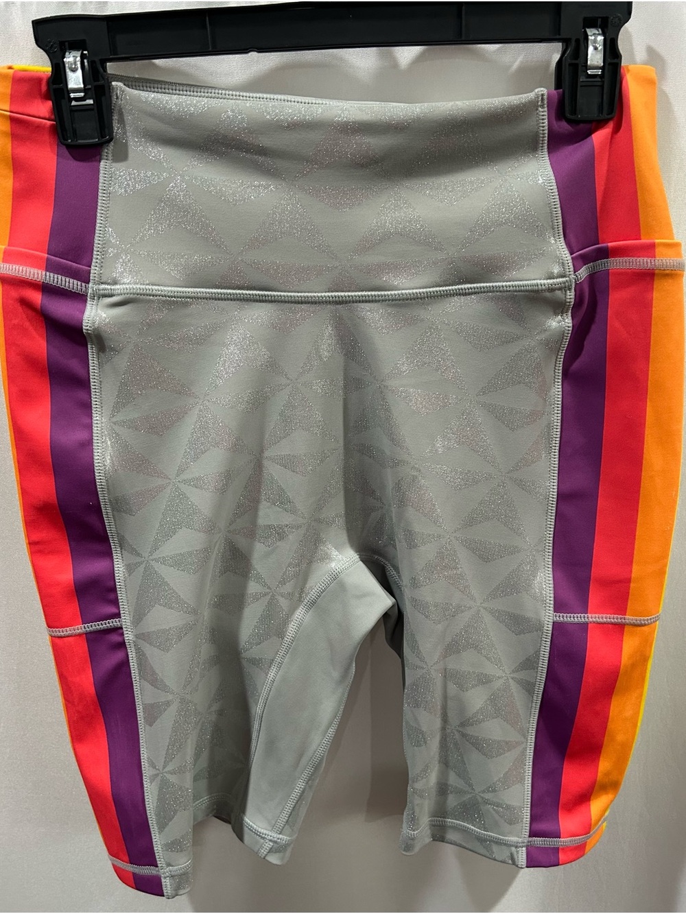 NWOT Crowned Athletics Geodesic Bike Shorts metallic gray